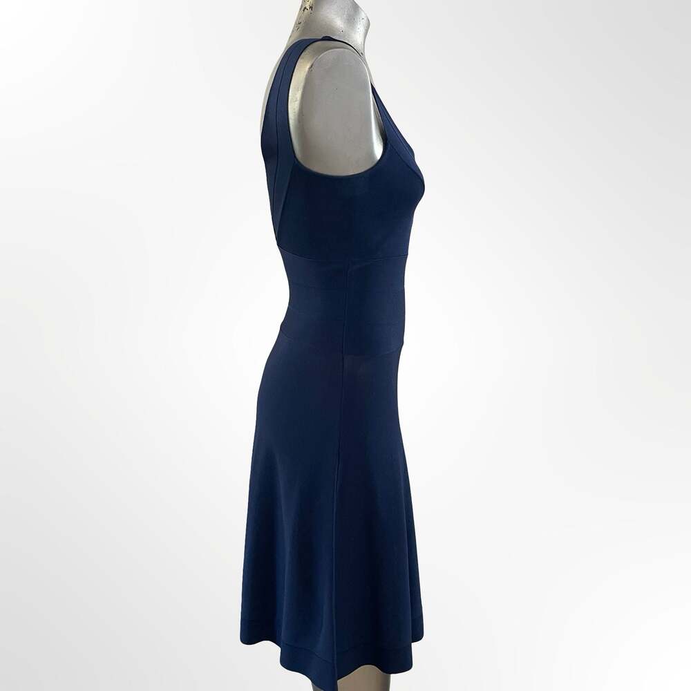 Armani Exchange Navy Blue Sleeveless Bandage Fit and Flare Dress - Picture 3 of 6